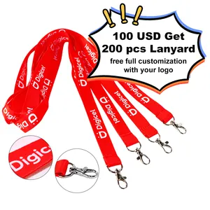 AI-MICH Promotional Custom Printed Neck Polyester Lanyard With Logo Free Sample Including Shipping Fee