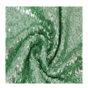 Gouden Stof Sequin Mint Groene Kleur Shimmery Sequin Stof Rechthoek Polyester Net Sequin Stof