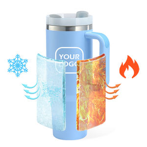 Logo personnalisé en acier inoxydable 30oz 40 oz tasse extérieure gobelet à <span class=keywords><strong>café</strong></span> de voyage isolé gobelet 30oz 40 oz avec poignée avec paille - Product Image 5