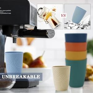 Gobelets en paille de blé Homienly Gobelets en plastique Gobelet incassable <span class=keywords><strong>Verres</strong></span> à <span class=keywords><strong>eau</strong></span> réutilisables allant au lave-vaisselle (<span class=keywords><strong>12</strong></span> OZ) - Product Image 5