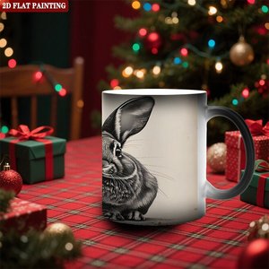 Frosted Black Matte <b>Ceramic</b> <b>Mug</b> 11oz Heat Activated Daily Drinking Cup - Product Image 2