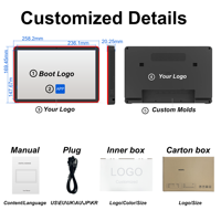 Terminal de pointage RFID Android avec écran tactile 10 points, lumière d'état LED RGB, fixation murale pour accès des employés
