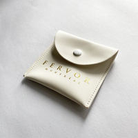 Pochette d'emballage pour bijoux de haute qualité avec bouton, sacs de luxe en similicuir PU avec rabat