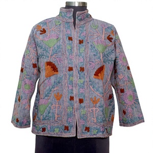 Best Quality <b>Hand</b> Embroidery Quilted Knitted Cotton Breathable Suzani Women's Winter Coat Jacket Daily Casual Wear - Product Image 1