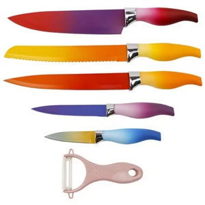Hot Sales Colorful Coating Chef <b>Knife</b> Slicing Paring Utility <b>Bread</b> <b>Knife</b> Set Stainless Steel Kitchen <b>Knives</b> for Kitchen Cutting - Product Image 1