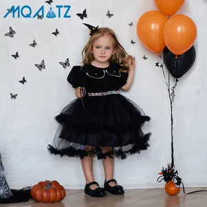 MQATZ dress gaya chic untuk anak-anak, Gaun bayi lengan pendek untuk anak usia 3 tahun, gaun Halloween mewah untuk anak-anak