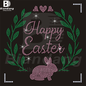 Đầy Màu sắc phục sinh thiết kế đính Rhinestone chuyển tùy chỉnh Thỏ Ăn mặc đính Rhinestone Wedding đính Rhinestone Motif - Product Image 5