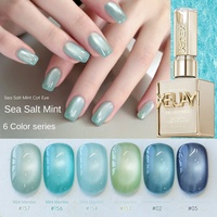 XEIJAYI Série Menthe Haiyan – Vernis à Ongles Gel Longue Durée – Vert Menthe Tendance Bleu Glacé 15ml – Vernis Gel Effet Œil de Chat
