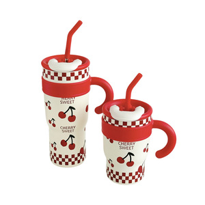 Silverjet Stainless Steel 304# Tumbler 700/1200ml <b>Straw</b> 6-12 Hours Thermal Insulation Hand Grip Office Cup for Travel Home Use - Product Image 3