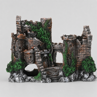 Décoration d'aquarium, aménagement paysager pour aquarium, ornements cachettes pour poissons, artisanat en résine, style rocaille, bâtiment autoportant, château miniature