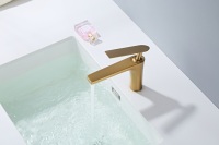 Robinet de lavabo moderne chromé de qualité professionnelle, en laiton robuste, avec cartouche céramique, monotrou, à poser sur comptoir, pour hôtels et écoles