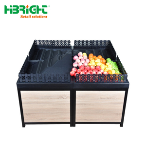 Présentoir Moderne en Bois pour Fruits et Légumes, Table de Promotion de Luxe pour Produits Frais avec Tiroir de Rangement pour Zone Fraîche de Supermarché - Product Image 6