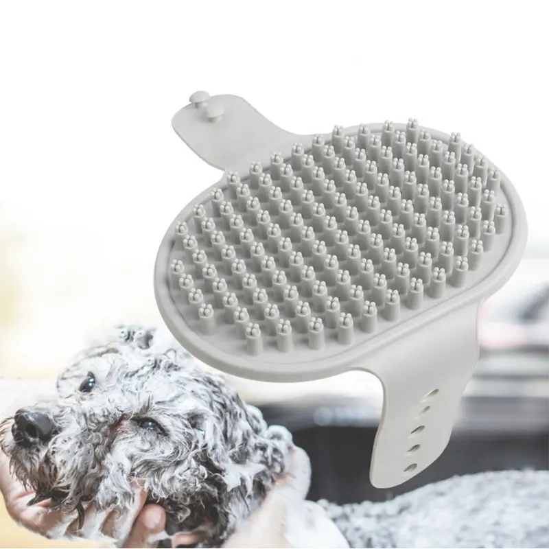 Dog grooming shower brush soft silicone pet dog shampoo bath massage brush