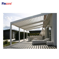 Auvent de jardin, gazebo imperméable, kit de toit à lamelles motorisé en métal, système de toiture bioclimatique, gazebo extérieur en aluminium