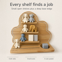 Étagère en bois massif pour Tonies, support mural triangulaire en chêne pour collection de figurines
