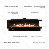 Foyer à gaz à flamme transparente à double rangée CRUISE 915x483x534mm télécommande électrique intégrée intelligente voir décoration de feu