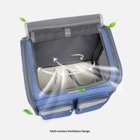 Sac à dos de transport pour animaux de compagnie multi-fenêtres, respirant, pliable, double conception, avec roulettes, grand espace pour chats et petits chiens, idéal pour l'extérieur