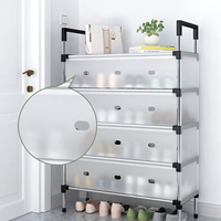 Grand Organisateur de Chaussures Portable en Plastique Durable au Design Moderne, Gain de Place, Meuble de Salon