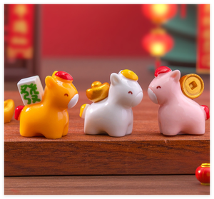 Linda resina 2026 Año Nuevo <span class=keywords><strong>Lunar</strong></span> caballo pastel Topper juguetes Navidad sorpresa animales pequeñas figuras para decorar jardines bolsas ciegas - Product Image 6