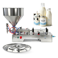 Remplisseuse à piston en acier inoxydable avec couvercle de trémie 3-200 ml pour produits laitiers, lait et yaourt