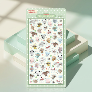 HINAKUU Popcorn <b>Stickers</b> Fluffy Friends Korean Cute Soft Character <b>Sticker</b> Sheet <b>Diary</b> Planner Laptop Gift for Kids Wholesale - Product Image 1