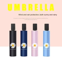 Parapluie Daisy unisexe, minimaliste, protection solaire UV, double usage, parapluie soleil/pluie pour étudiants, hommes et femmes