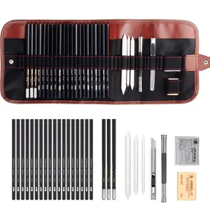 Vendita calda 29 pezzi Set in legno portatile adatto per principianti per adulti disegno a matita Set di arte