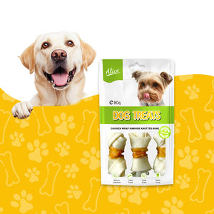 Oferta muestra de envoltura de pollo orgánico, trato de hueso anudado de cuero crudo, masticable para perros, tratamiento nutritivo y delicioso, bocadillo de comida para mascotas de alta proteína - Product Image 1
