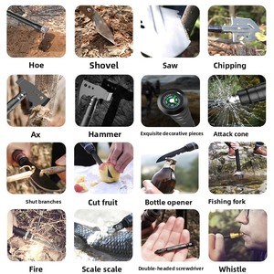 Multifunctional <strong>Folding</strong> Aluminum Handle Lightweight Car-mounted Engineer <strong>Shovel</strong> and Axe Set for Outdoor Camping Survival Needs - Product Image 4