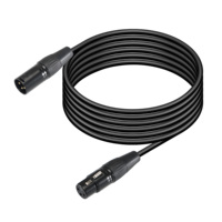Câble de microphone DMX à faible bruit, blindage tressé, 3 broches XLR mâle vers femelle, 5 mètres, pour amplificateur, éclairage de scène, studio de musique