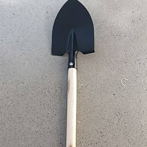 Garden Spade Large Wooden Handle Metal Blade Black For Gardening <b>Soil</b> Loosening <b>Planting</b> Flowers Vegetables - Product Image 1