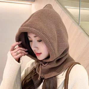 Nouveau <span class=keywords><strong>Cagoule</strong></span> Tricotée <span class=keywords><strong>Tendance</strong></span> pour <span class=keywords><strong>Femme</strong></span> Adulte AL256097 – Bonnet Cache-cou Uni Adorable et Chaud pour l'Hiver et les Fêtes - Product Image 2