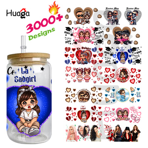 Huaga Venta al por mayor <span class=keywords><strong>personalizado</strong></span> cristiano motivacional <span class=keywords><strong>texto</strong></span> UV Cup Wraps PET pegatinas a granel para 16oz 20oz Tumbler Transfers - Product Image 4