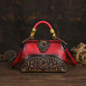<span class=keywords><strong>Sac</strong></span> fourre-tout vintage original chinois en PU avec fermeture éclair, texture gaufrée, motif floral, grande capacité, <span class=keywords><strong>sac</strong></span> <span class=keywords><strong>à</strong></span> <span class=keywords><strong>main</strong></span> pour femme en polyester - Product Image 4