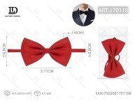 Papillon Monofilo Rosso Brillante Pre-annodato in Poliestere per Abbigliamento Formale - Product Image 1