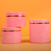 Vente en gros de pots en plastique rose pour crème cosmétique 300G 500G, flacons en plastique pour emballage de crème capillaire et de crème exfoliante