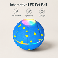 Balle lumineuse interactive pour animaux de compagnie, moderne, en ETPU, avec LED clignotantes, 3 modes de vibration et télécommande, vente en gros