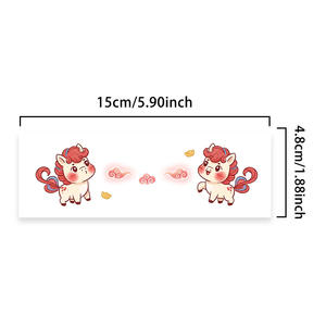 Tatouages temporaires colorés et mignons en forme de <span class=keywords><strong>cheval</strong></span>, autocollants de style chinois rouge, maquillage de dessin animé, <span class=keywords><strong>tatouage</strong></span> imperméable pour le visage, le bras, la jambe - Product Image 2
