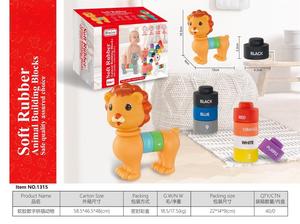 Juguete Educativo de Ensamblaje Yuglow de Goma Suave con Números y Animales: Perro, Jirafa, Elefante, León, <span class=keywords><strong>Caballo</strong></span>, Bloques de Construcción para Aprendizaje Temprano - Product Image 3