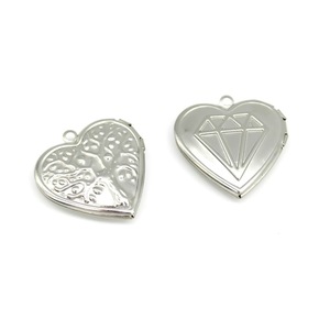 Pendentif en acier inoxydable en forme de cœur avec motif et gravure pour bijoux DIY, collier, cadeau, charme unisexe - Product Image 2