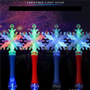 Снежинка волшебная палочка мигающая пластиковая светодиодная палочка Снежинка игрушка красочный мигающий свет снежинка палочка праздничные принадлежности - Product Image 6