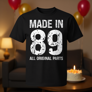 T-shirt per il compleanno Made In 89 con tutte le parti originali - Product Image 3