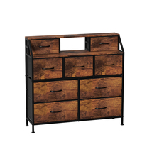 Coiffeuse moderne en bois pour chambre à coucher, 9 tiroirs, couleur personnalisable, rangement durable, structure en fer, meuble de vanité pour salon