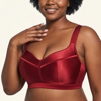 Soutien-gorge sans armatures ajustable push-up rembourré en satin fin, couvrance totale, sans bonnet, best-seller, contrôle des aisselles, grandes tailles