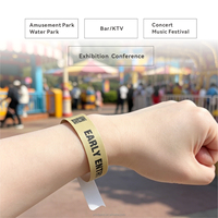 Pulsera de Identificación de Seguridad Desechable de PVC y Papel Sintético Premium, Personalizada con Impresión, para Clubes VIP, Fiestas y Discotecas