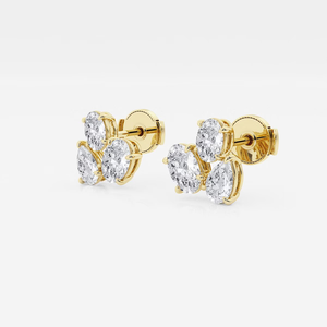 Elegantes Pendientes de Diamantes Cultivados en Laboratorio con Mosaico Ovalado y en Forma de Pera de 1 ¾ Quilates, con un Brillo Radiante, Joyería de Lujo Ética - Product Image 6