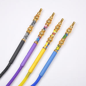 Venta al por mayor de mangueras desechables de goma de silicona, tubos de narguile de mango largo de aleación, tubos de narguile árabe y pajitas de Europa y - Product Image 2