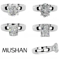 Bague en argent sterling 925 MUSHAN, sertie de diamants moissanite couleur D 2ct 3ct, pour femmes, bijoux de luxe fins s925.