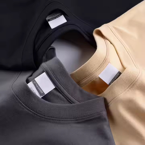 T-shirt <span class=keywords><strong>Homme</strong></span> Tendance Personnalisé en Coton Tricoté Gaufré Couleur Unie pour Vêtements d'Extérieur - Style <span class=keywords><strong>Streetwear</strong></span> - Product Image 3