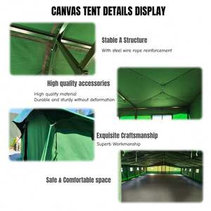 Mejor Carpa Impermeable de Lona Ripstop Verde Militar de Una Habitación, Doble Capa, para 100 Personas, Cuatro Estaciones, Ideal para África, Uganda - Product Image 4